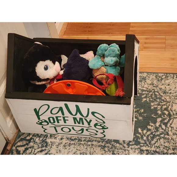 Personalized Dog Toy Storage Box - Designed from Reclaimed Wood - Picture 6 of 8